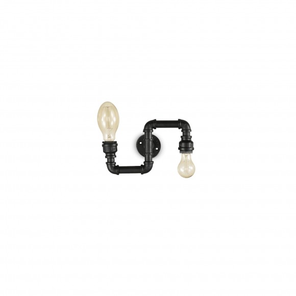 Ideal Lux 136691 fali lámpa Plumber 2x40W|E27 - fekete
