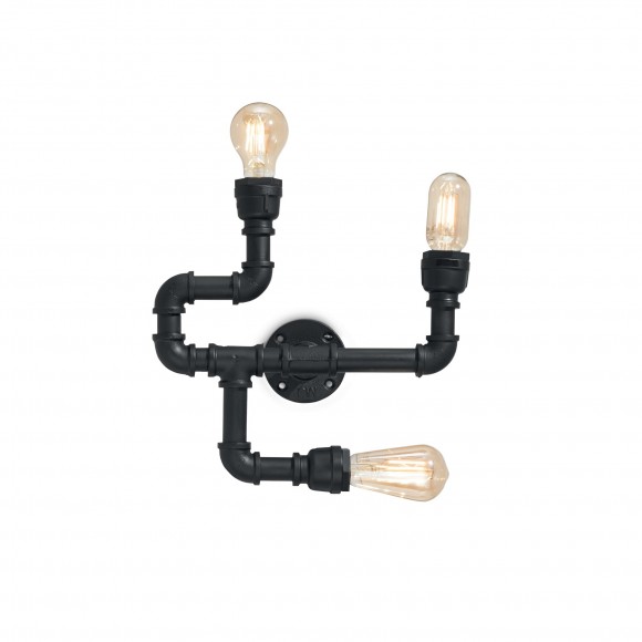 Ideal Lux 142517 fali lámpa Plumber 3x40W|E27 - fekete