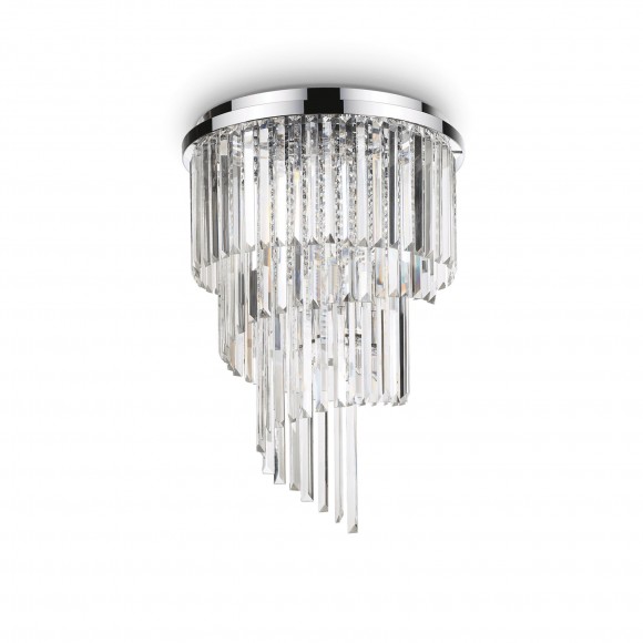 Ideal Lux 168937 mennyezetre szerelhető lámpa Carlton 12x40W|E14 - króm, átlátszó
