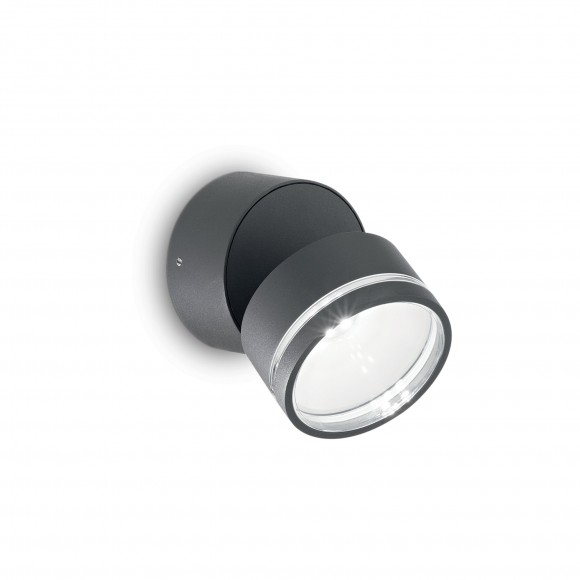 Ideal Lux 172552 LED kültéri fali lámpa Omega Round Antracite 1x7,3W|IP54 - antracit