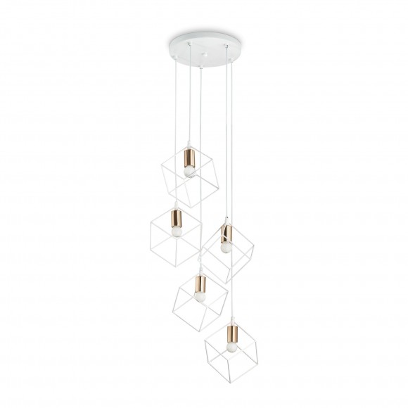 Ideal Lux 237671 mennyezeti függő csillár Ice 5x60W | E27 - fehér