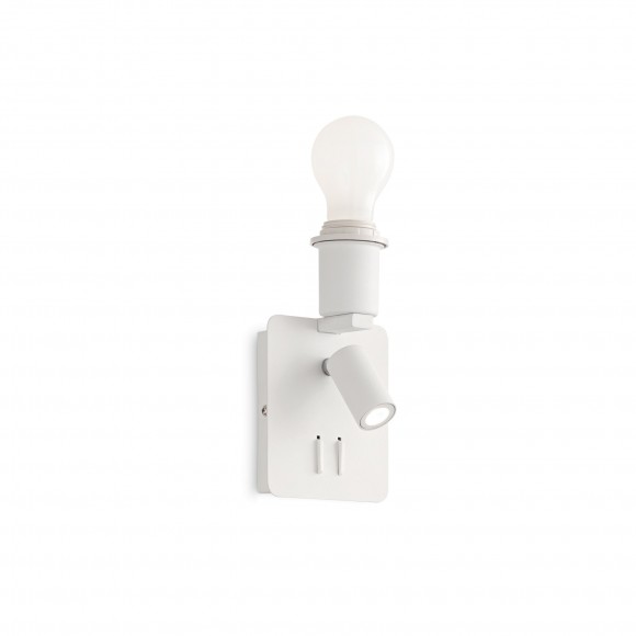 Ideális Lux 239521 fali lámpa Gea Map kapcsolóval árnyékoló nélkül 1x60W + 1x3W | 3000K - fehér