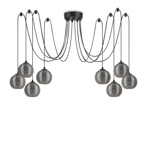 Ideal Lux 241197 mennyezeti függő csillár Riga 8x60W | E27 - füstüveggel