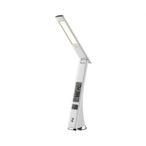 Immax 08951L LED hordozható asztali lámpa Cuckoo kijelzővel 1x9W | 200lm | 4000K - szabályozható, újratölthető, fehér