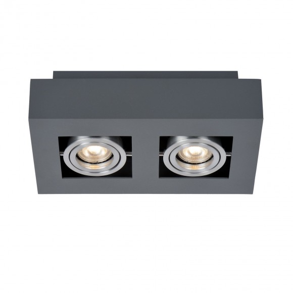 Italux IT8002S2-BK/AL mennyezeti lámpa Casemiro 2x50W|GU10