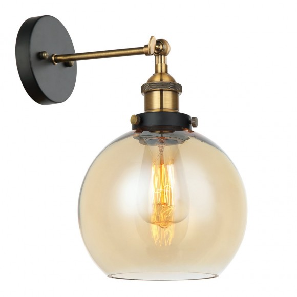 Italux MBM-4330/1 GD + AMB fali lámpa Cardena 1x40W | E27 - fekete, arany, borostyán