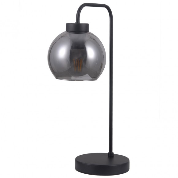 Italux TB-28028-1 asztali lámpa Poggi1x40W | E27 - matt fekete, füstüveg