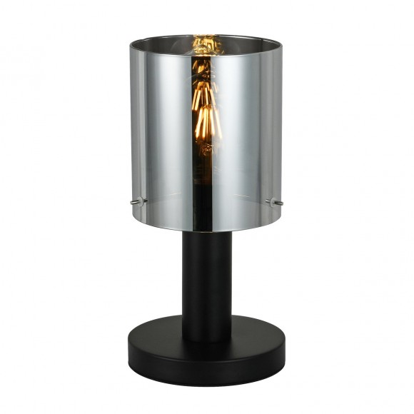 Italux TB-5581-1-BK + SG asztali lámpa 1x40W | E27 - fekete, füstüveg