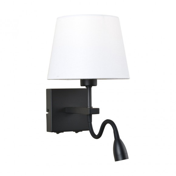Italux WL-1122-2-BL-BM-RO-WH LED fali lámpa Norte 1x60W + 3W | E27 + LED | 350 lm | 3000K - fekete, fehér