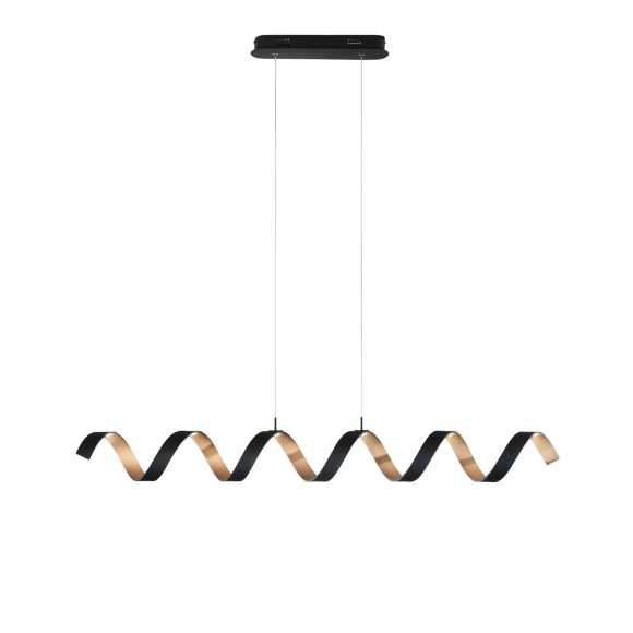 Luce Ambiente Design HELIX-S6C NER LED mennyezeti függőlámpa HELIX | 30W integrált LED forrás | a kábelen | fekete | aranyszínű