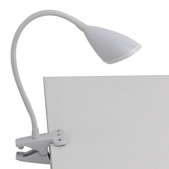 Luce Ambiente Design HEGEL-WHITE LED asztali lámpa HEGEL | 3,7W integrált LED forrás | kapcsolóval | klippel | fehér