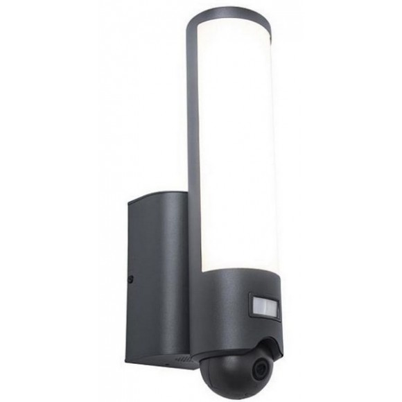 Lutec 5267106118 LED kültéri fali lámpa Elara mozgásérzékelővel 1x17,5W | 1300lm | 2700-6500K | IP44 - kamera, mikrofon, hangszóró, fekete