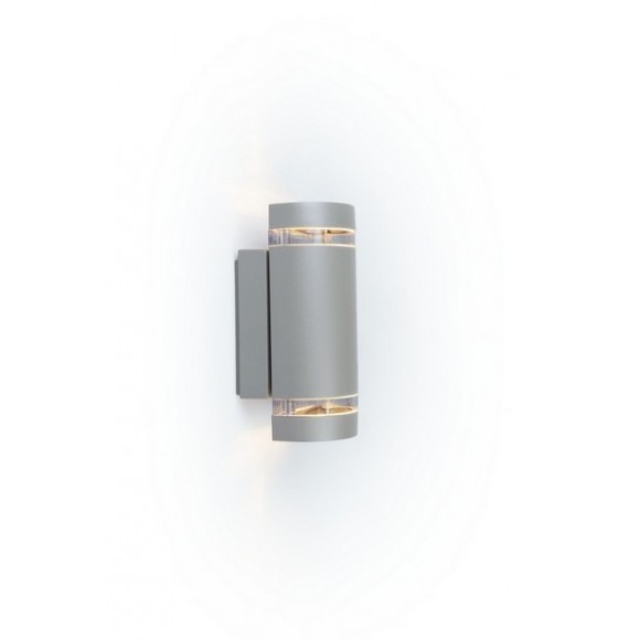 Lutec 5604023112 kültéri fali lámpa Focus 2x35W | GU10 | IP44 - szürkületérzékelő, matt ezüst