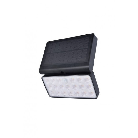Lutec 6935501330 LED kültéri napelemes fali lámpa mozgásérzékelővel Tuda 1x8,5W | 1000lm | 2700-6500K | IP44 - fekete