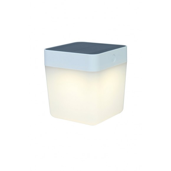 Lutec 6908001331 LED LED kültéri napelemes asztali lámpa Table Cube 1x1W | 3000K | IP44 - hordozható, fehér