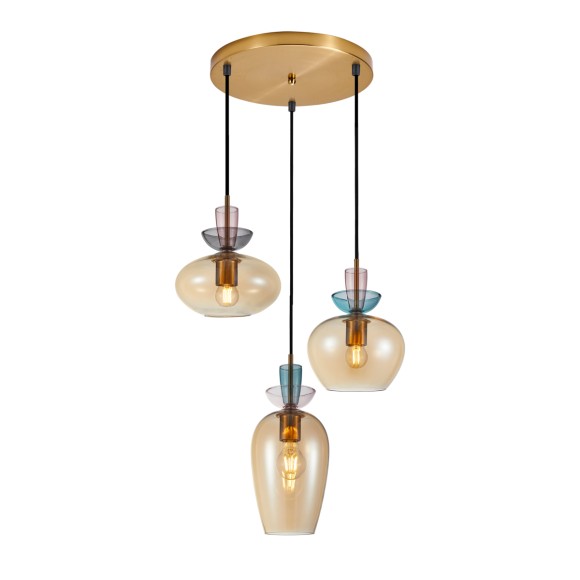 Italux 5906630854554 mennyezeti függőlámpa Fanda | 40W E27 | aranyszínű | rózsaszín