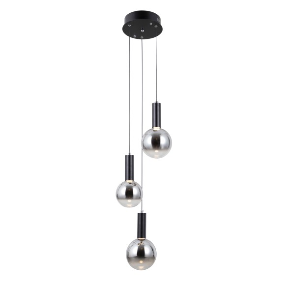 Italux PND-34378-3S-BK LED mennyezeti függőlámpa Strela | 15W LED | 1188lm | 3000K
