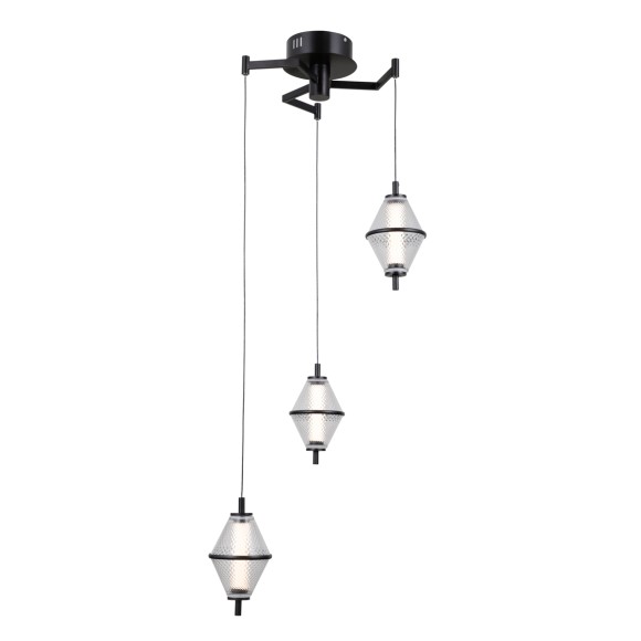 Italux PND-34395-3-BK LED mennyezeti függőlámpa Fuente | 15W LED | 1108lm | 3000K