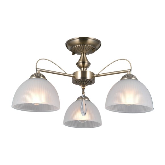 Italux PND-40623-3-AB mennyezetre szerelhető lámpa Moreti | 40W E27 | sárgaréz | opál