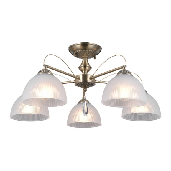 Italux 5906630854486 mennyezetre szerelhető lámpa Moreti | 40W E27 | sárgaréz | opál