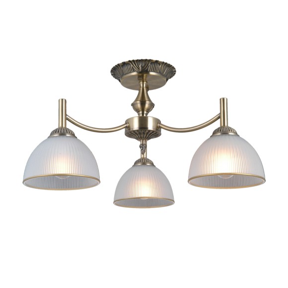 Italux PND-40653-3-ABR-WH mennyezetre szerelhető lámpa Fener | 40W E27 | sárgaréz | opál