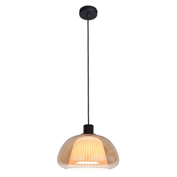 Italux 5906630853236 mennyezeti függőlámpa Apiro | 7W E27 | fekete | sárga