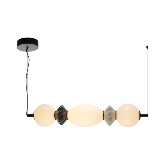 Italux PND-94921-3A-BK  LED mennyezeti függőlámpa Balos | 14W integrált LED forrás | 3000K | fekete | szürke | opál