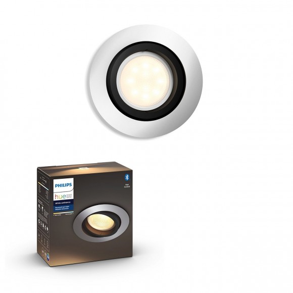 Philips Hue 50411/48/P9 LED süllyesztett lámpa Milliskin 1x5,5W | GU10 | 2200-6500K - Bluetooth, intelligens