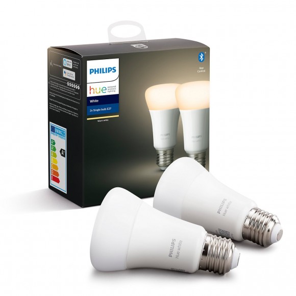 Philips Hue 8718696785270 2db-os LED izzókészlet 1x9W|E27|2700K - Bluetooth, White