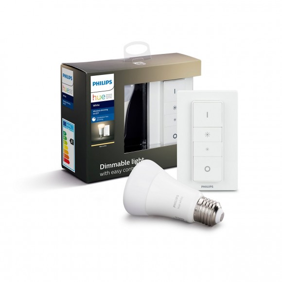 Philips Hue 8718696785331 Starter kit LED izzó + távirányító Dimmer Switch 1x9W|E27 - Bluetooth, White