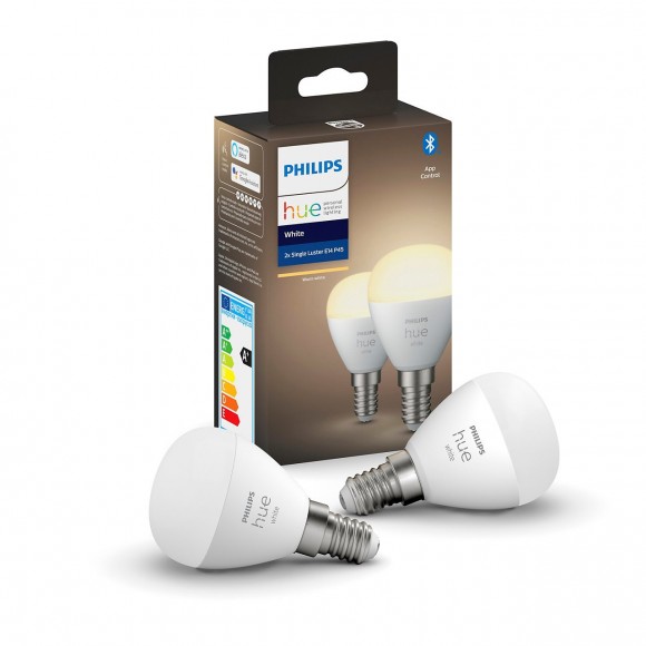 Philips Hue 8719514266902 2x LED izzó 1x5,5W | E14 | 470lm | 2700K - Bluetooth, fehér