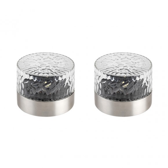 Rabalux 7010 2x LED kültéri napelemes asztali lámpa Lentula 1x0,5W | 10lm | 3000K | IP44 - rozsdamentes acél
