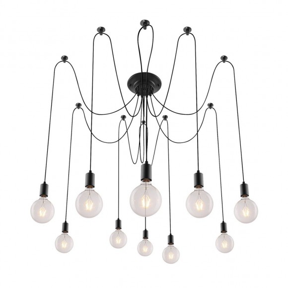 RABALUX 2224 Caspar függőlámpa fekete E27 10x60W