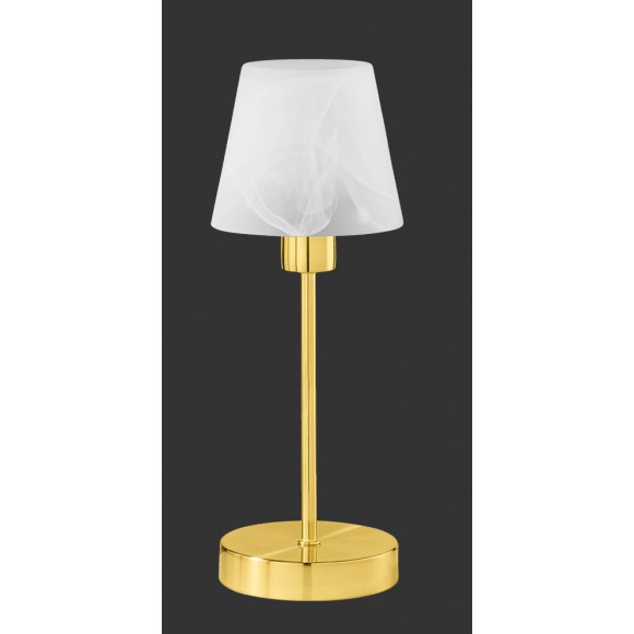 Trio 595700108 asztali lámpa Luis II 1x40W | E14 - érintőkapcsoló, sárgaréz, fehér