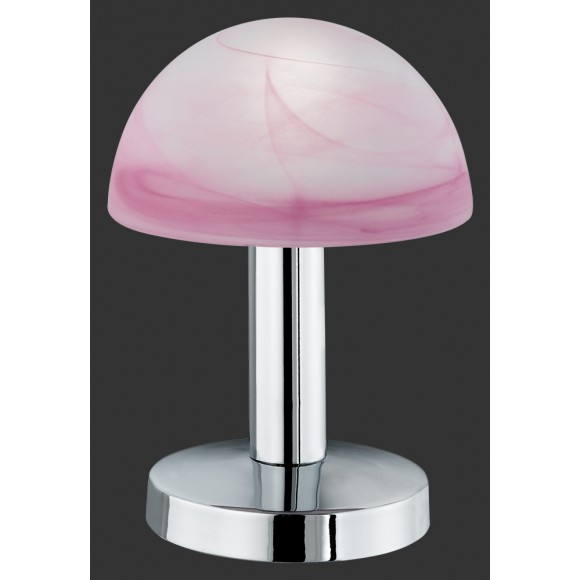 Trio 599100106 asztali lámpa Fynn II 1x40W | E14 - érintőkapcsoló, króm, rózsaszín