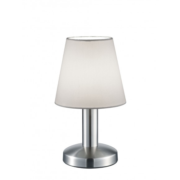 Trio 599700101 asztali lámpa Mats II 1x40W | E14 - érintőkapcsoló, nikkel, fehér