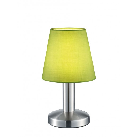 Trio 599700115 asztali lámpa Mats II 1x40W | E14 - érintőkapcsoló, nikkel, zöld-sárga