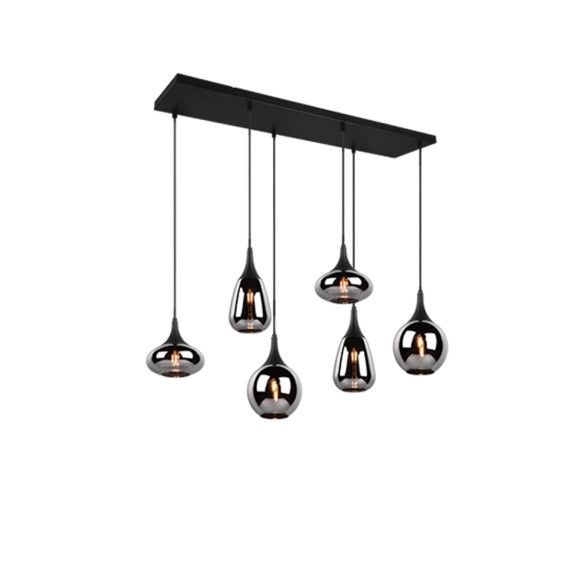 Trio 317000632 függőlámpa Lumina 6x40W | E14 - állítható magasság, fekete