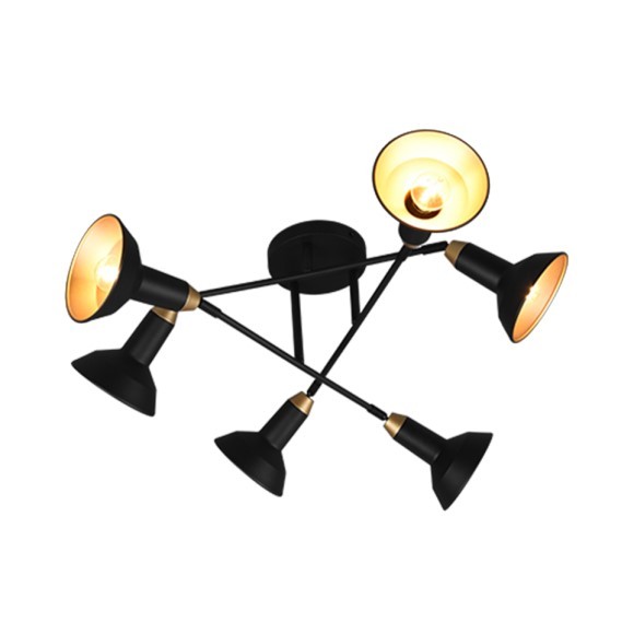 Trio 611900632 mennyezetre szerelhető lámpa Roxie 6x10W | E14 - állítható, fekete
