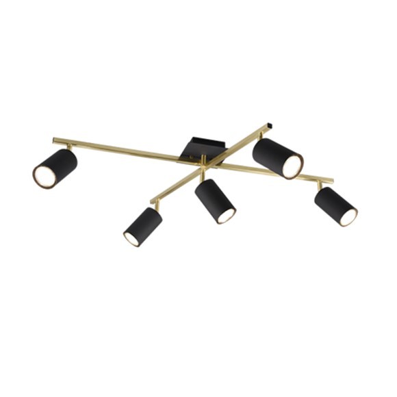 Trio 612400580 mennyezetre szerelhető spotlámpa Marley 5x35W | GU10 - arany, fekete