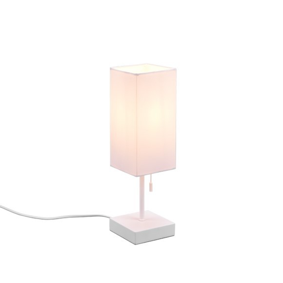 Trio R51061031 asztali lámpa Ole 1x25W | E27 - húzókapcsoló, USB, fehér