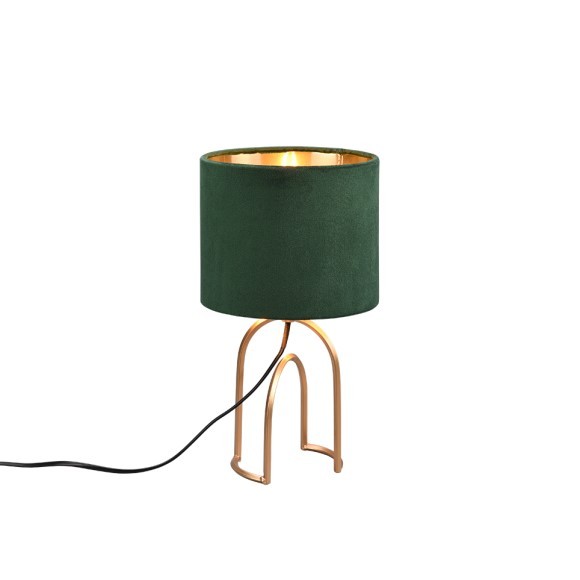 Trio R51131015 asztali lámpa Grace 1x40W | E14 - billenőkapcsoló, arany, zöld