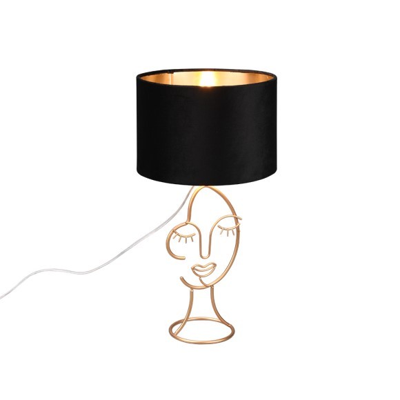 Trio R51221002 asztali lámpa Mary 1x60W | E27 - billenőkapcsoló, arany, fekete