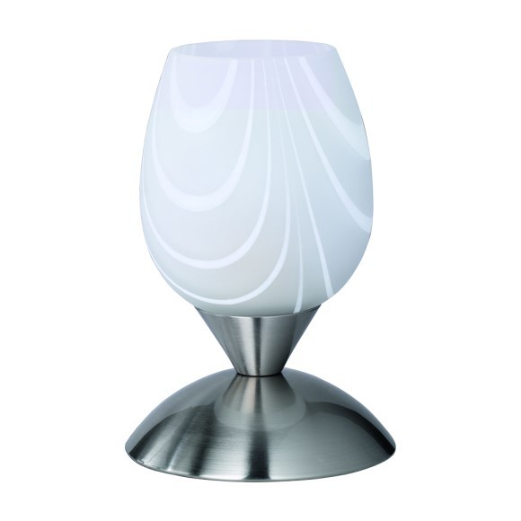 Trio R59441001 asztali lámpa Cup II 1x40W | E14 - érintőkapcsoló, nikkel, fehér