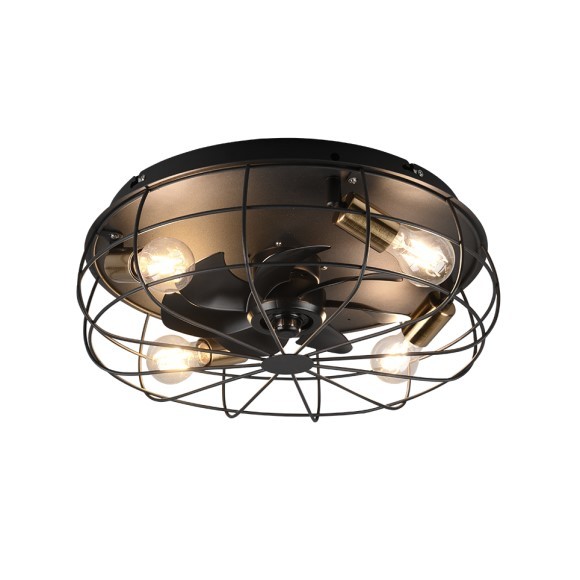 Trio R61095032 mennyezeti ventilátor világítással Trondheim 4x10W | E27 - távirányító, időzítő, 3 sebesség, fekete