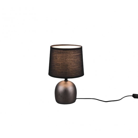 Trio R50802667 asztali lámpa Malu 1x40W | E14 - kábelkapcsoló, antik nikkel, fekete