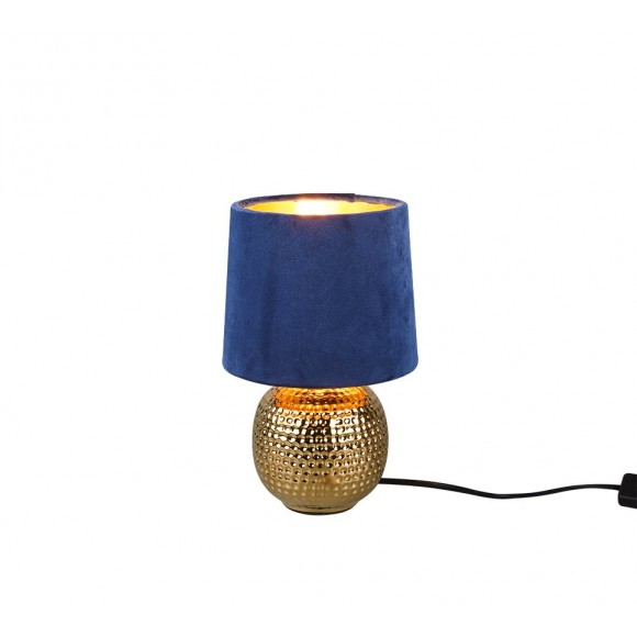 Trio R50821012 asztali lámpa Sophia 1x40W | E14 | IP20 - kábelkapcsoló, arany kékkel