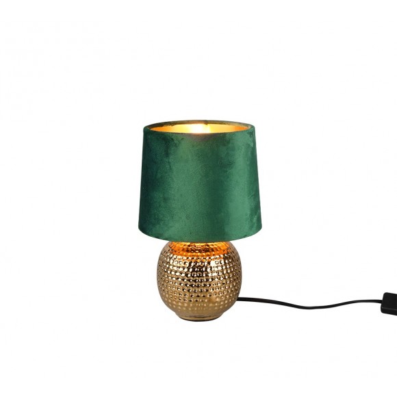 Trio R50821015 asztali lámpa Sophia 1x40W | E14 - kábelkapcsoló, aranyszínű, zöld