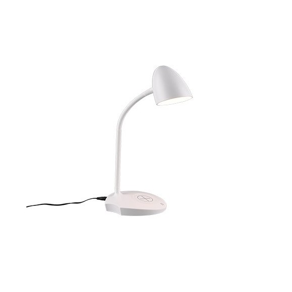 Trio R59029911 LED asztali lámpa Load 1x4W | 480lm | 3000K - 3 fázisú fényerő-szabályozó, rugalmas kar, töltőállomás, fehér