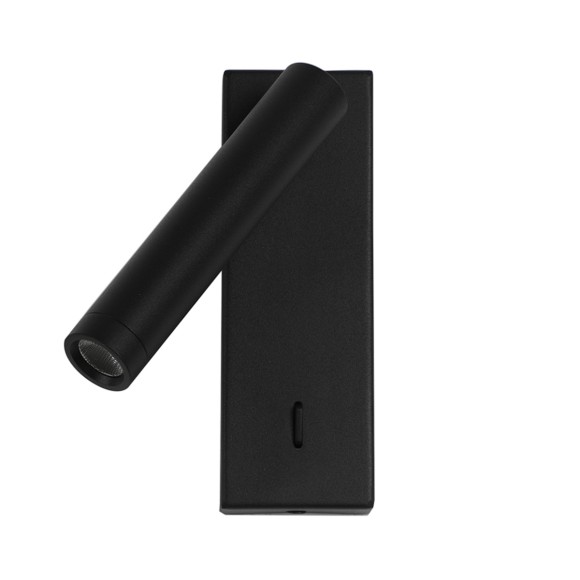 Italux 5906630853755 LED fali spotlámpa Cali | 2.5W integrált LED forrás | 3000K | kapcsolóval | fekete